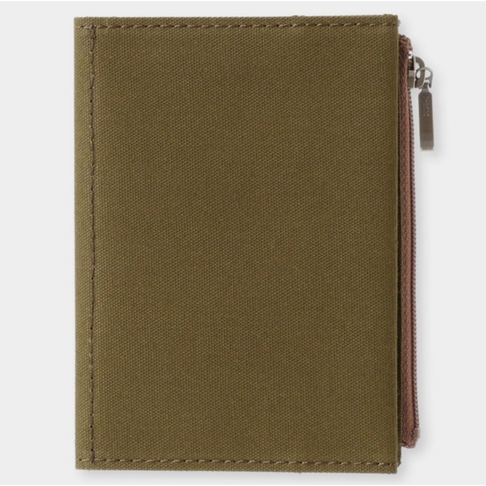 NEW TRAVELER'S Notebook Cotton Zipper Case Olive Passport Size JAPAN